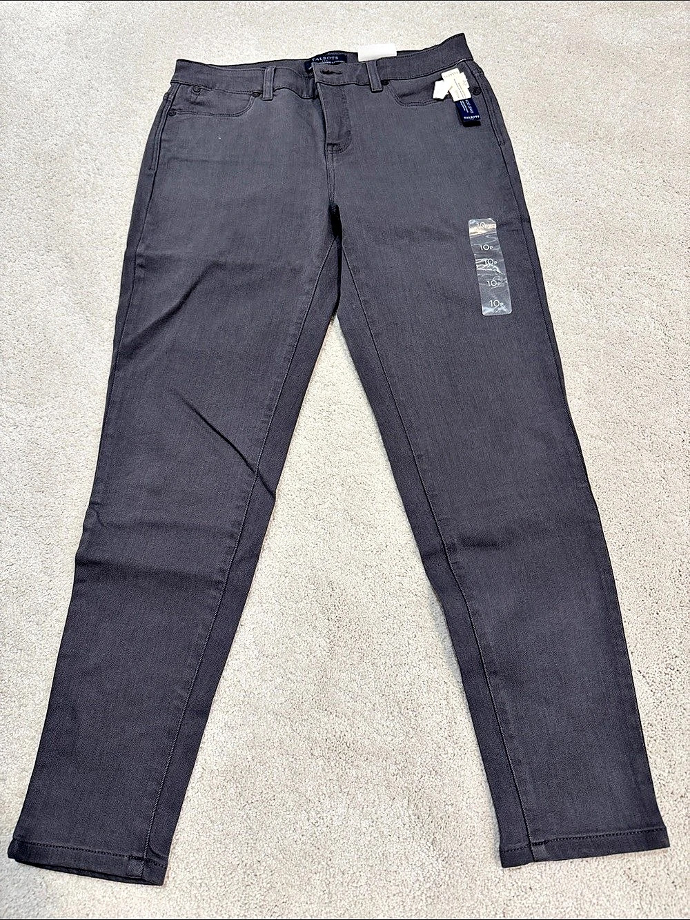 Talbots Simply Flattering 5-Pocket Jeans Gray Petite 10P NWT